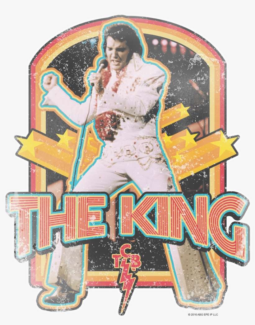 Elvis Presley Distressed King Men's Regular Fit T-shirt, transparent png download