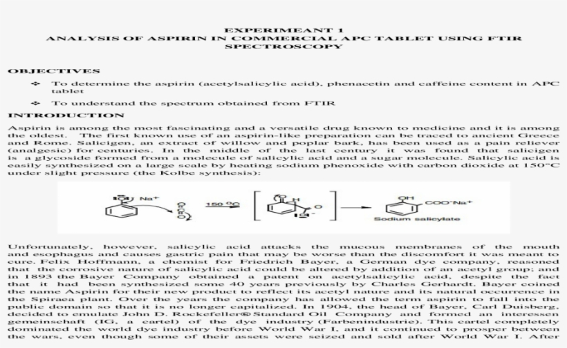 Analysis Of Aspirin In Commercial Apc Tablet Using, transparent png download