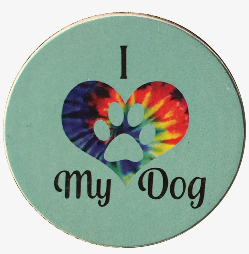 I Heart My Dog Love Paw Print Auto Car Coaster Absorbent, transparent png download
