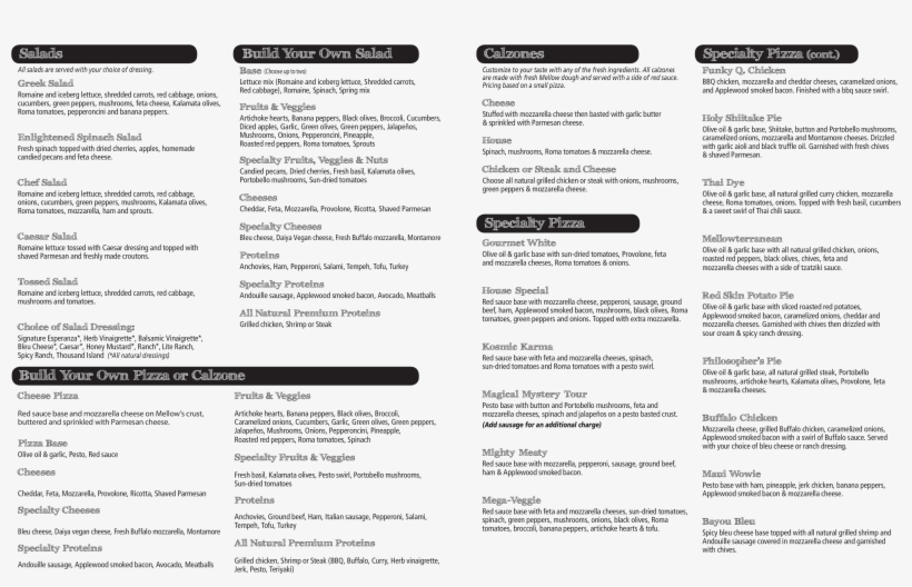 The Restaurant Information Including The Mellow Mushroom, transparent png download