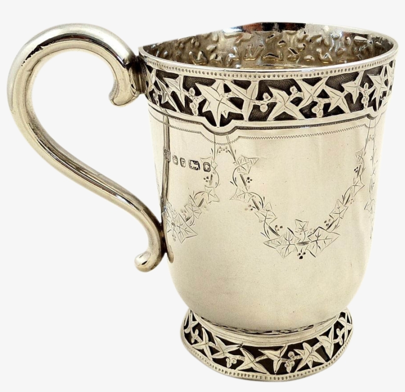 Antique Victorian Sterling Silver Mug/tankard, 1873, transparent png download