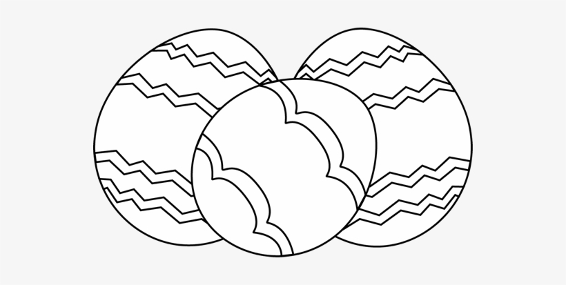 Three Black And White Easter Eggs - Black And White Easter Egg Clip Art