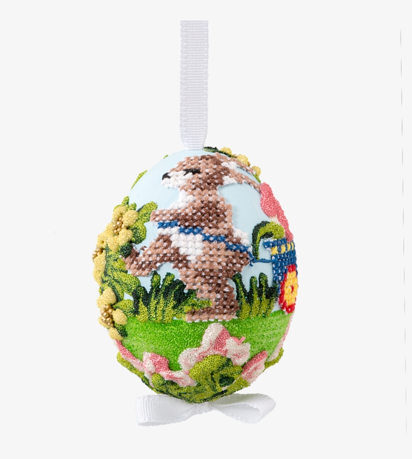 Easter-egg Rabbit With Carriage Embroided - Ornament, transparent png download