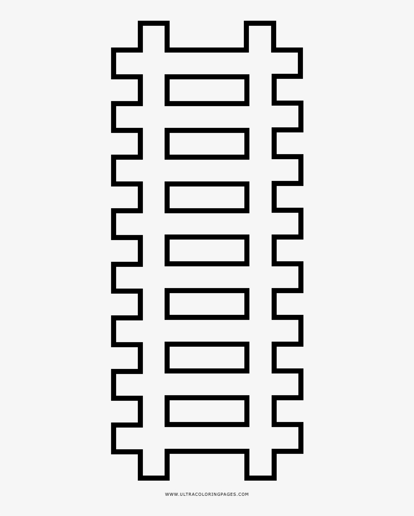Train Tracks Coloring Page - Vias De Tren Dibujo, transparent png download
