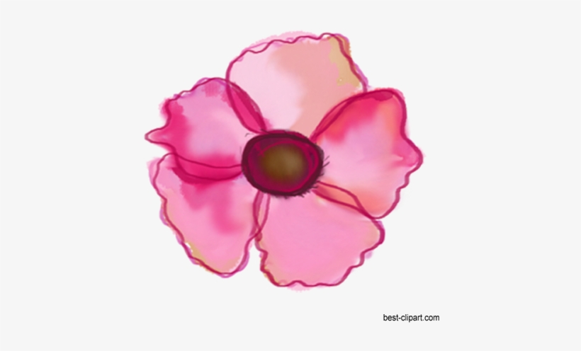 Bright Pink Png Flower Clip Art - Portable Network Graphics, transparent png download