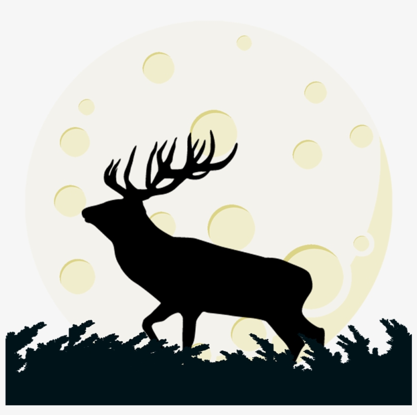 Buck Deer And Moon Transparent Clipart Png Elk Png - Portable Network Graphics, transparent png download