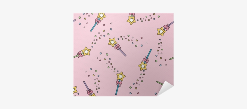 Magic Wand Seamless Pattern With Magic Sparkles Pink - Wand, transparent png download