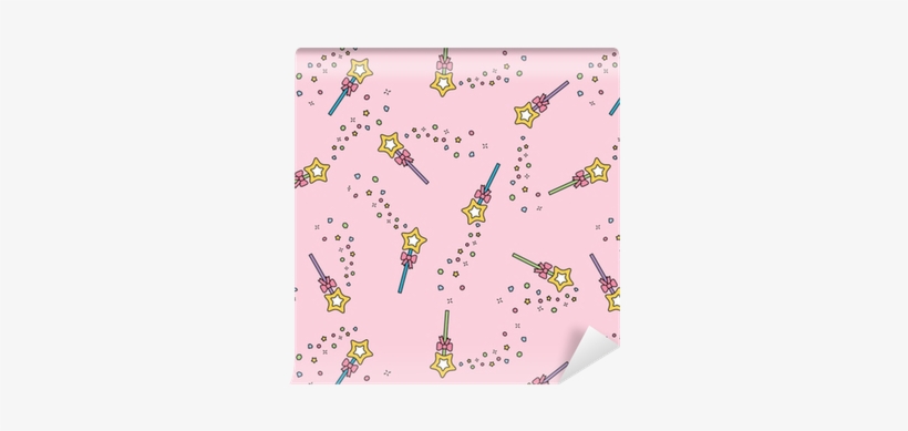 Magic Wand Seamless Pattern With Magic Sparkles Pink - Wallpaper, transparent png download