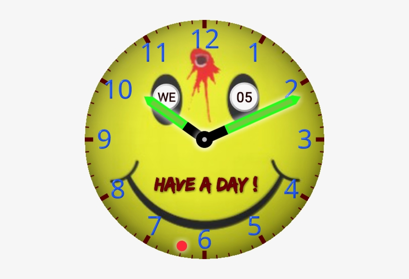 Smiley Face Bullet Hole - Wall Clock, transparent png download