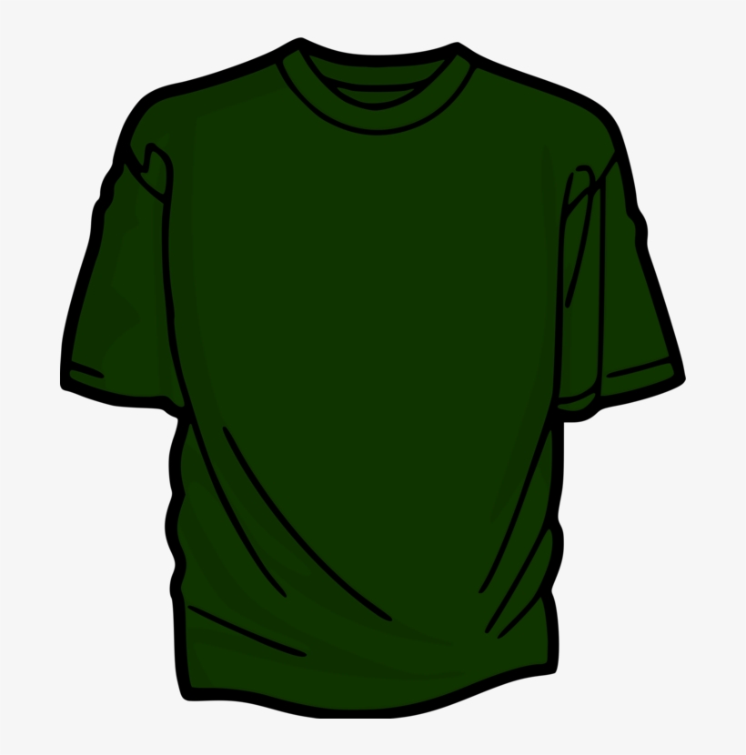 T-shirt Drawing Sleeve Clothing Free Commercial Clipart - Dark Green T ...