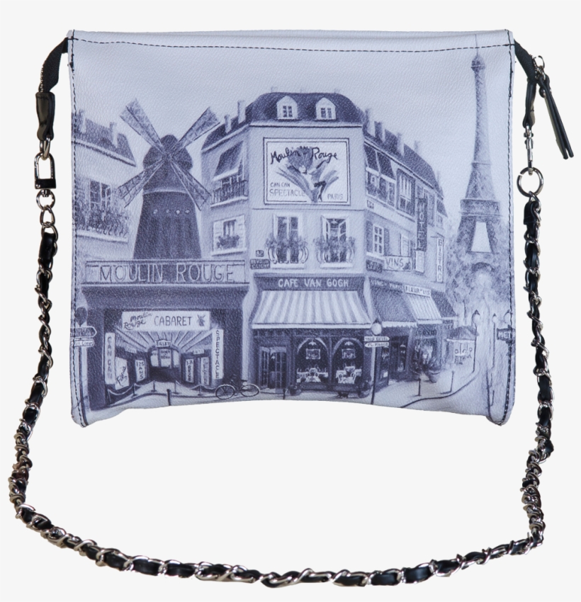 "cross Body" Eiffel Tower B/w Handbag - Re-marks Moulin Rouge 1000 Piece Puzzle, transparent png download