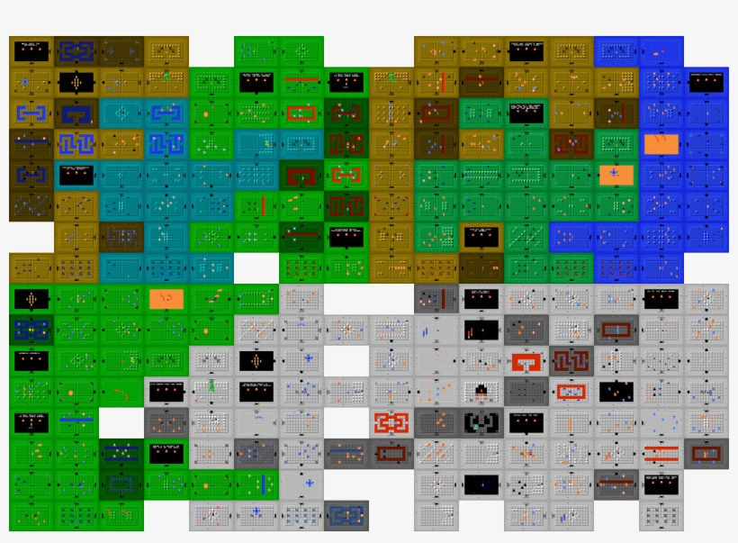A Map Of All Zelda Dungeons - Legend Of Zelda Dungeon Maps, transparent png download