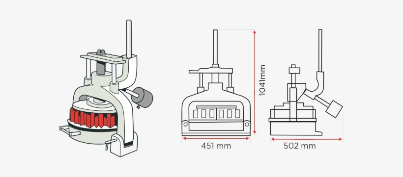 [image] Dough Divider With Two Side View Line Drawings - Drawing, transparent png download