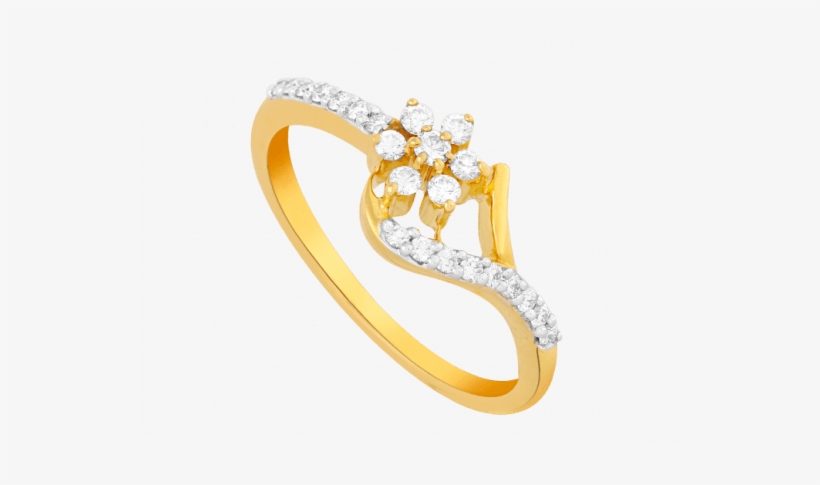 Floral Sparkle Diamond And Gold Ring - Ring, transparent png download