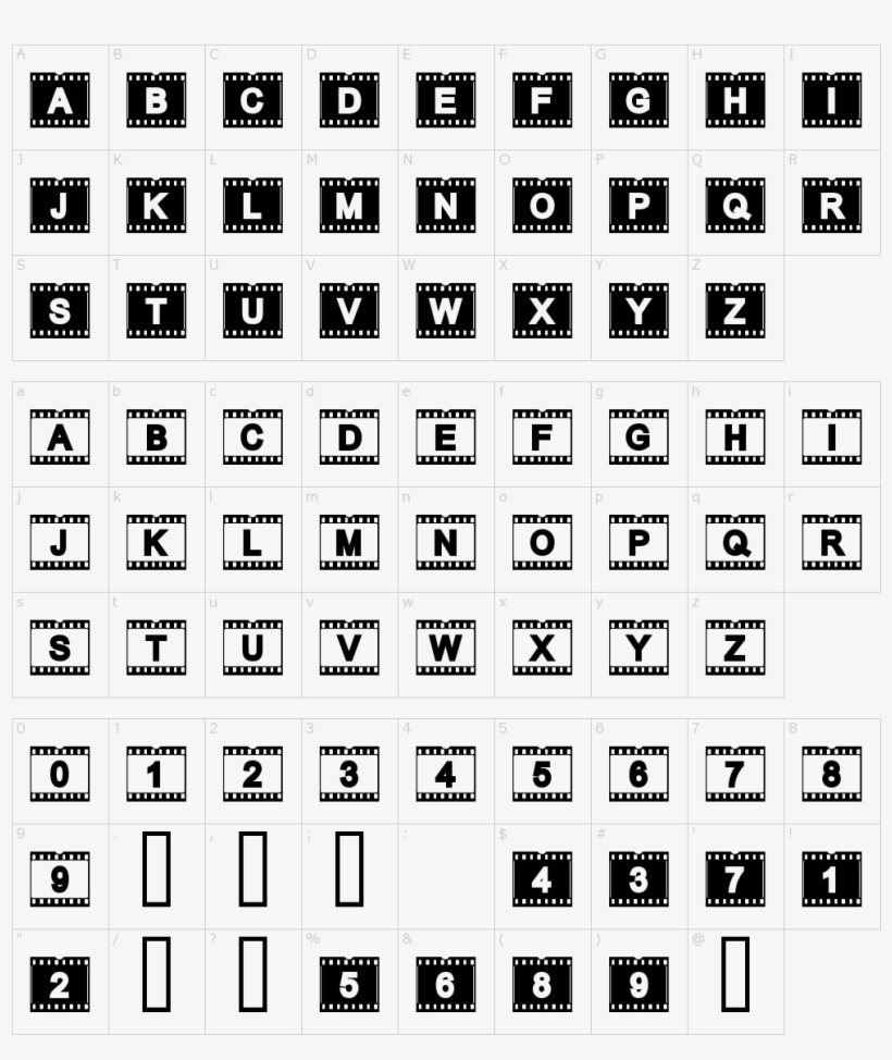 Ac Filmstrip Font - Monochrome, transparent png download