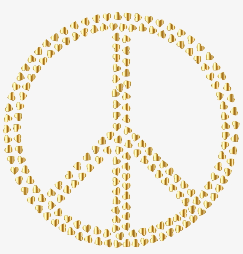 This Free Icons Png Design Of Gold Peace Hearts, transparent png download
