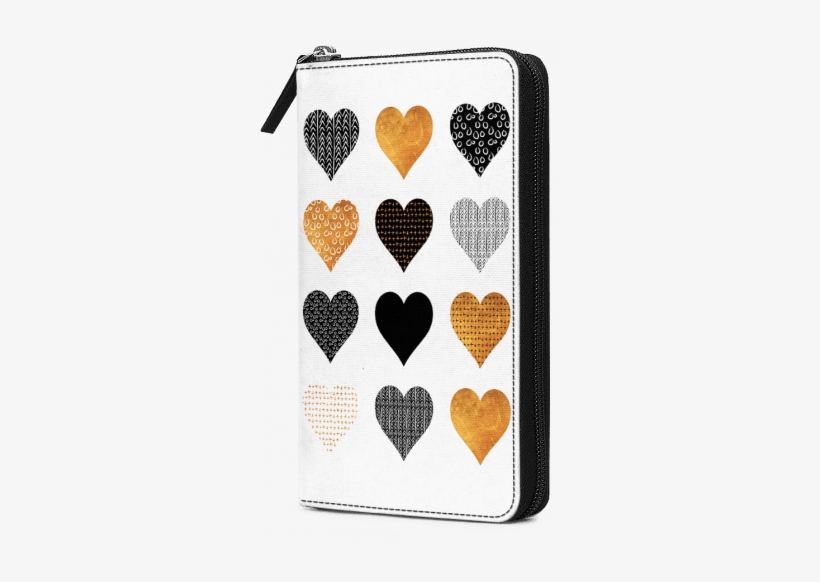 Gold Hearts Travel Organiser Passport Wallet, Passport - Heart, transparent png download