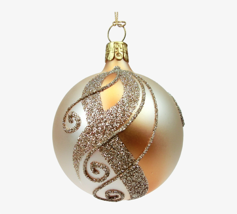 Christmas Ball Ornament Gold With Goldglitter, 6 Cm - Gold Mit Verzierung, transparent png download