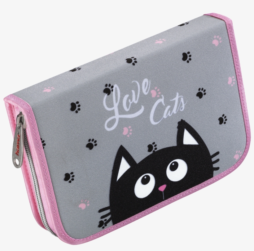 Hama Pencil Case Funny Cat - Case Hama 139124/dino - Black, transparent png download