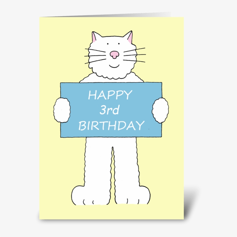 Happy 7th Birthday Cute Cat Happy Birthday Grandson Fluffy White