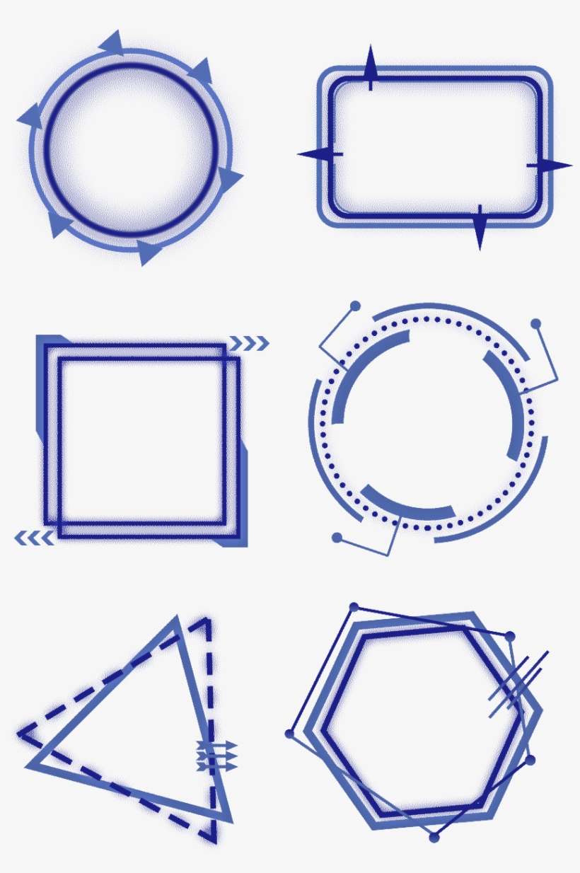 Sens Technologique Bleu Clair Foncé Bordure Texturée, transparent png download