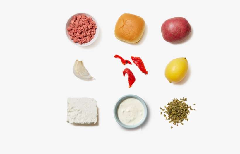 Greek Style Feta Burgers With Tzatziki & Lemon Oregano, transparent png download