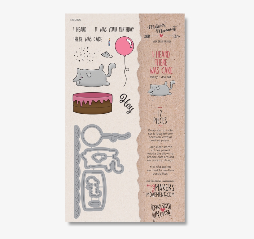 I Heard There Was Cake Stamp & Die Set Packaging, transparent png download