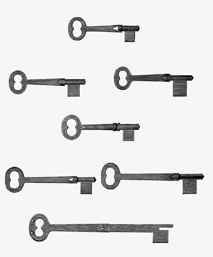 Digital Skeleton Key Collage Sheet Downloads, transparent png download
