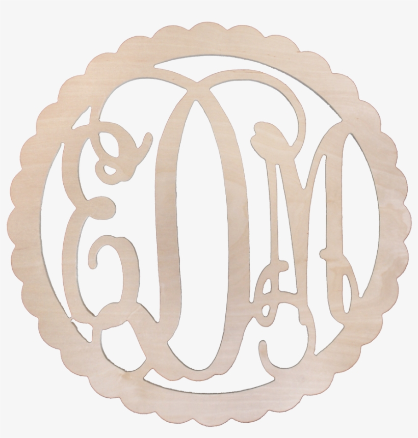 Wood Wall Scallop Script Monogram, transparent png download