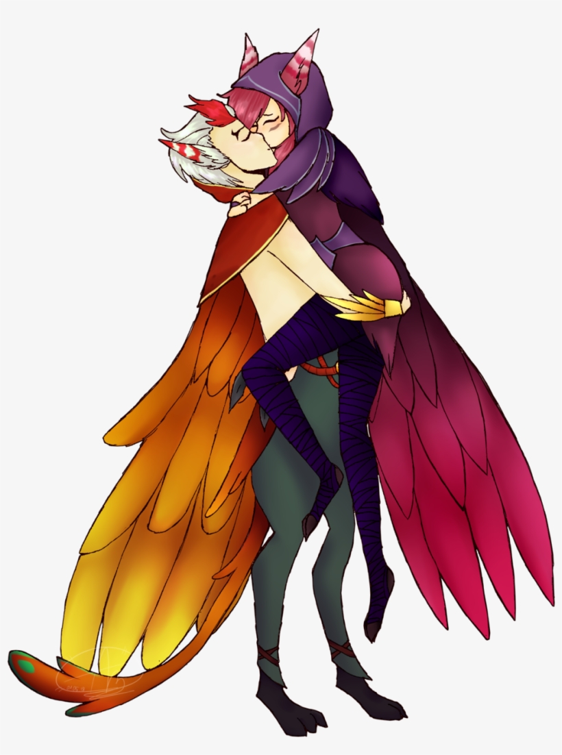 Xayah And Rakan By Amyx33pl, transparent png download