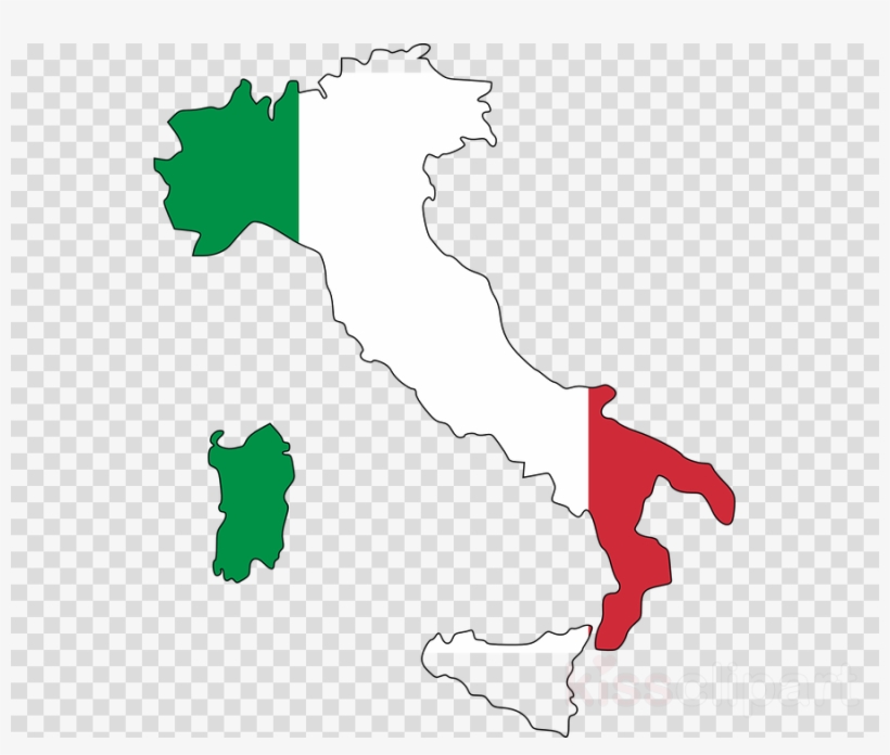 Italy Map Flag Clipart Flag Of Italy Map, transparent png download