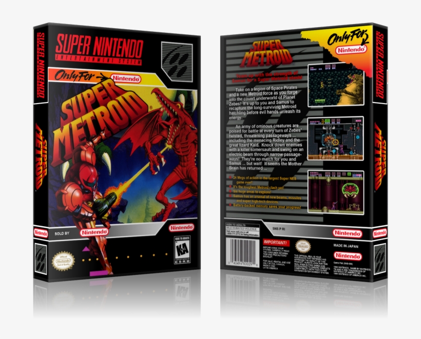 Super Metroid Replacement Nintendo Snes Game Case Or, transparent png download
