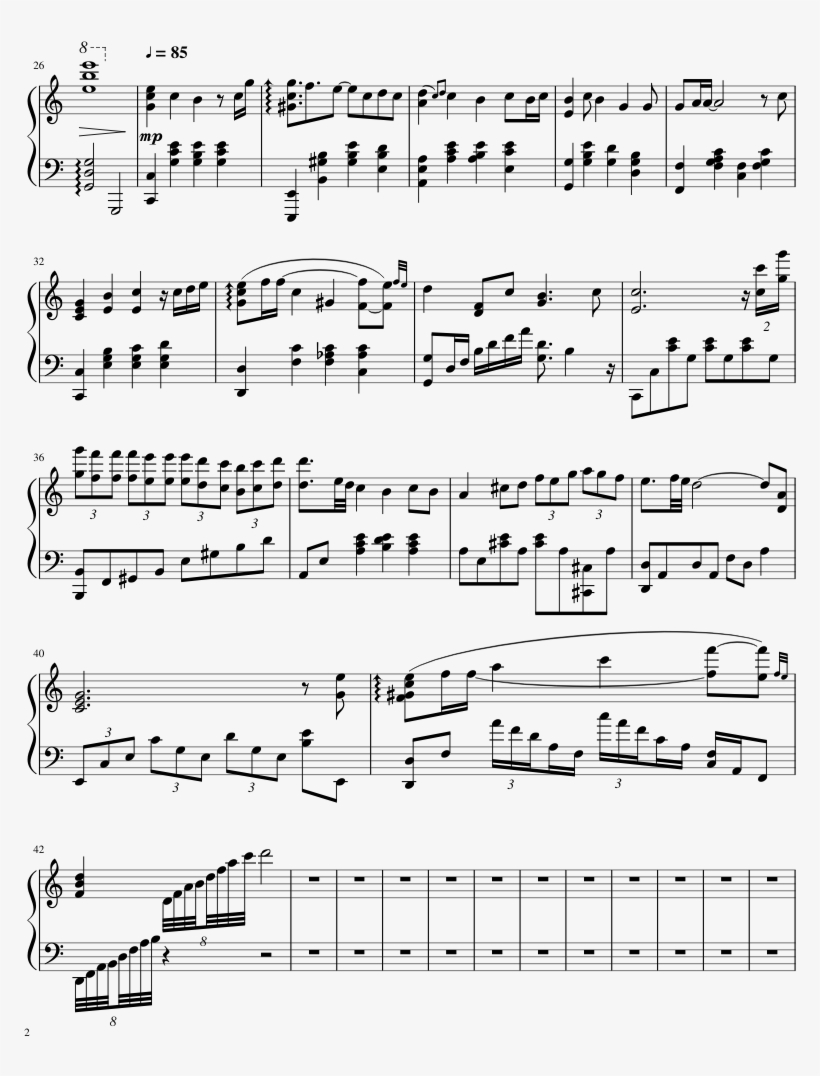 Piano Arrangement Sheet Music Composed By Supercell, transparent png download