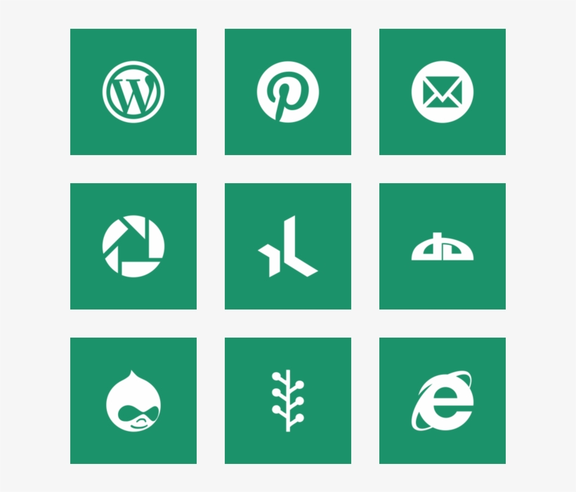 Social Media Icon In Style Flat Square White On Aqua, transparent png download