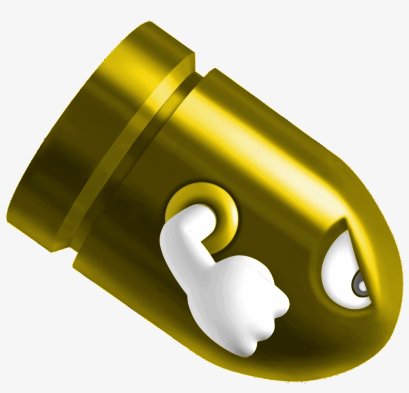 Bombshell Bill - Png - Mario Bullet Bill Gold, transparent png download