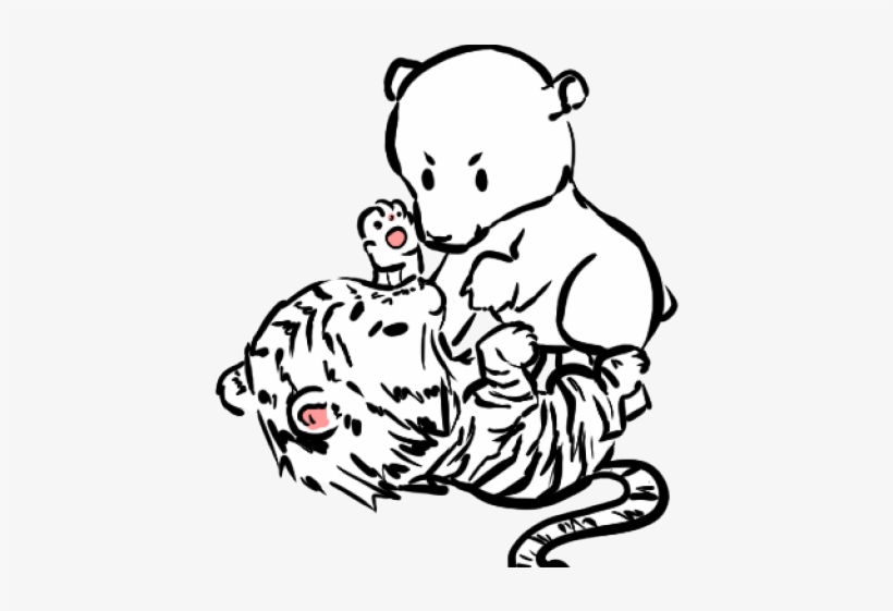 Drawn Bear Tiger - Drawing, transparent png download