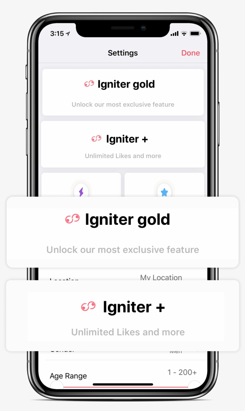 Igniter Gold & Plus - Tinder, transparent png download
