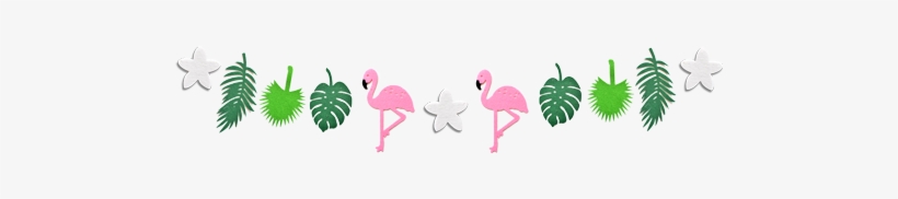 Flamingo And Jungle Leaves Garland - Party, transparent png download