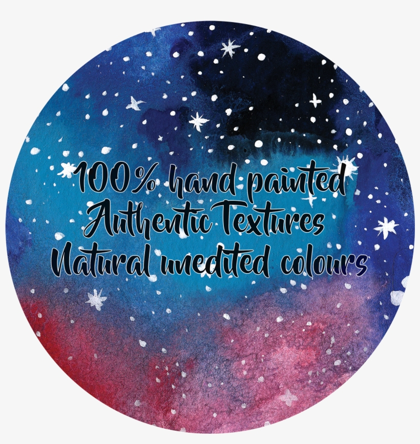 Circular Watercolour Galaxies And Nebulae Example Image - Watercolor Painting, transparent png download