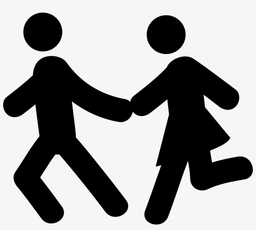 Couple Running Comments - Pareja Corriendo Silueta Png, transparent png download