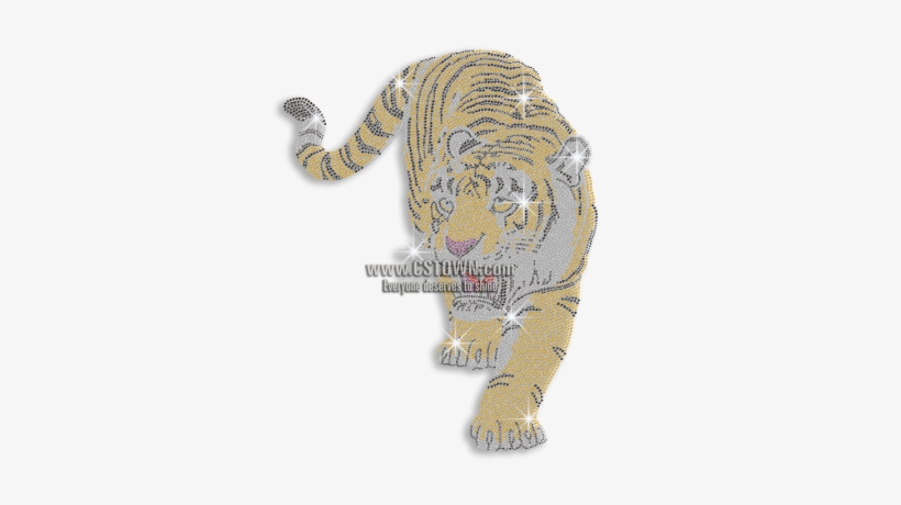 Cool Sparkle Rhinestone Purple Tiger Hotfix Design - Siberian Tiger, transparent png download