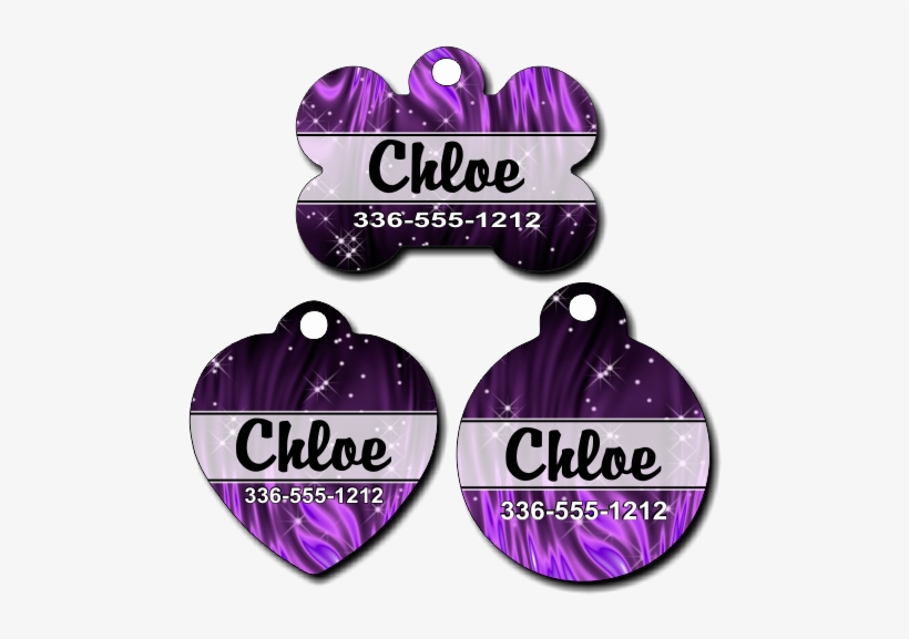 Personalized Purple Sparkles Pet Tag For Dogs And Cats - Dog, transparent png download