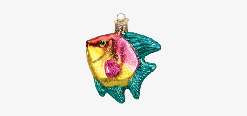 Tropical Angel Fish - Old World Christmas Glass Blown Yellow Angel Fish Ornament, transparent png download