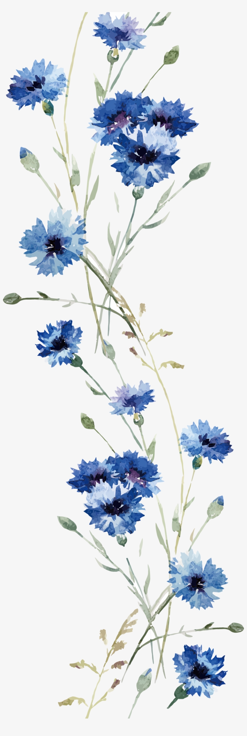 Flower Wall Decal Wallpaper - Click Wall Art Cascading Flowers Painting Print, transparent png download