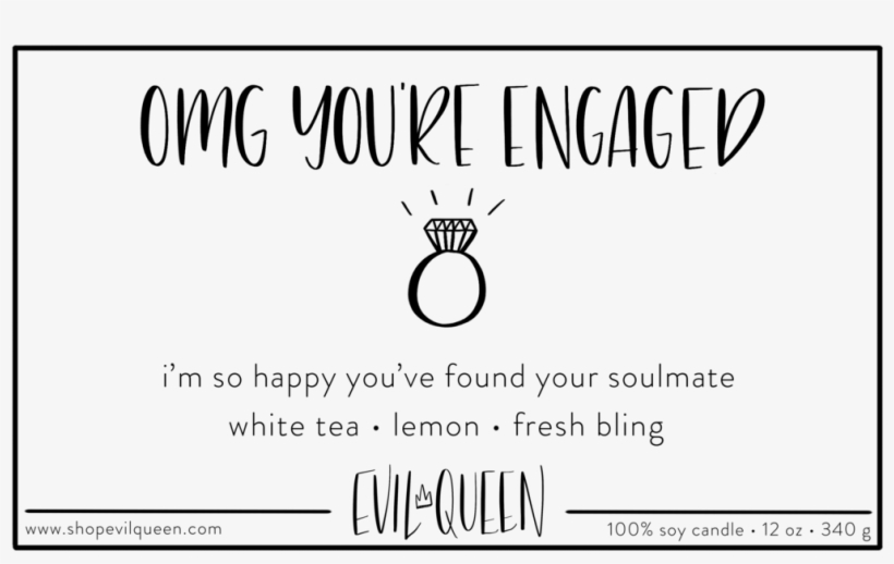 Omg You're Engaged Natural Vegan Soy Candle From Evil - Candle, transparent png download