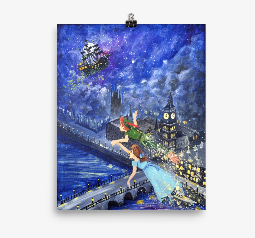 Peter Pan And Wendy Darling Fine Art Print - Painting, transparent png download