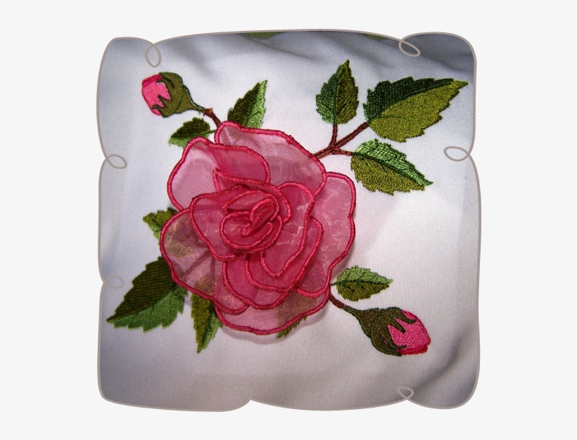 Rose Border Pillow - Machine Embroidery, transparent png download