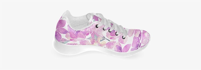 Watercolor Flower Pattern Men's Running Shoes - Watercolor Painting, transparent png download