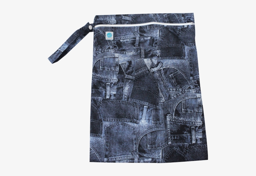 Wet Bag - Patterned Cloth Nappy Wet Bag (medium, Denim), transparent png download