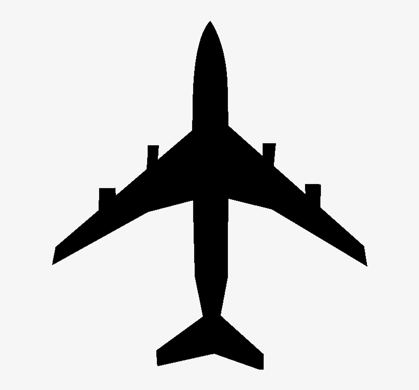 Avion Silhouette - Airplane Silhouette, transparent png download